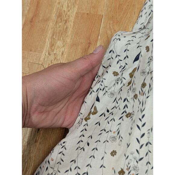 Rachel Zoe Size Small 100% Linen Sleeveless Floral A Line Tank Dress Pockets - Picture 4 of 8